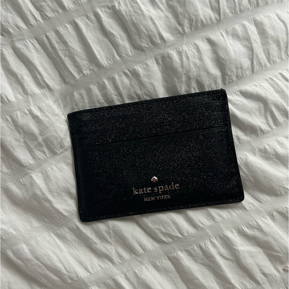 Kate Spade Sparkly Black Cardholder
